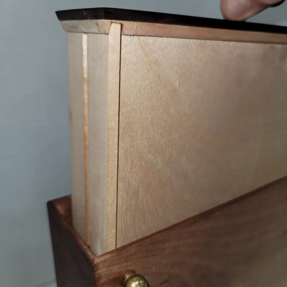 Walnut handmade Valet box brass hardware jewelry keys  change stash Vanity